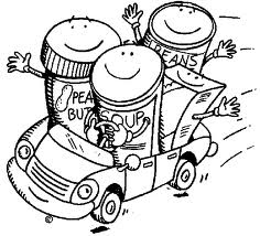 Canned goods in a car